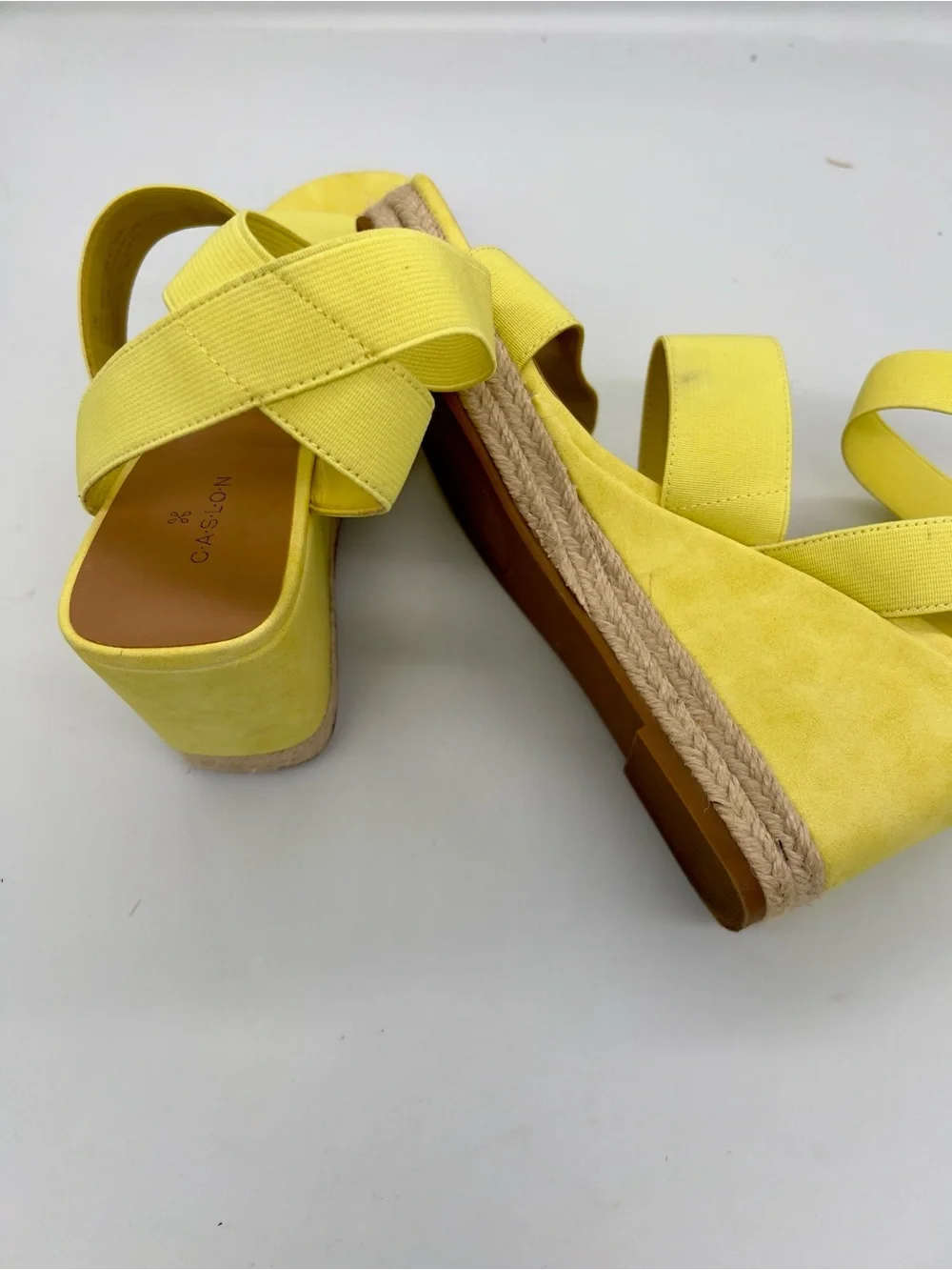 Caslon Yellow Women's Espadrille Wedge Sandals - Bright Yellow Strappy Style